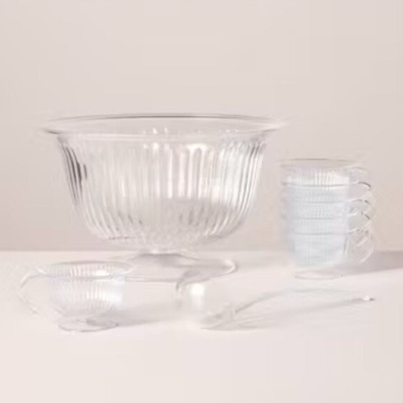 HEARTH HAND Magnolia Punch Bowl Serving Set Ladle Cups - Picture 1 of 7